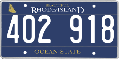RI license plate 402918