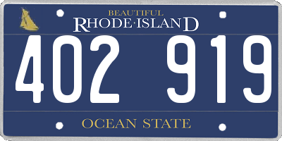 RI license plate 402919
