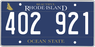 RI license plate 402921