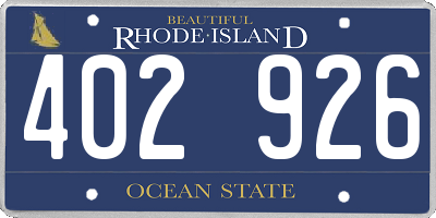 RI license plate 402926