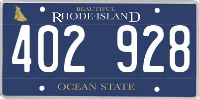 RI license plate 402928