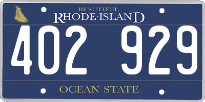 RI license plate 402929