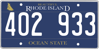 RI license plate 402933