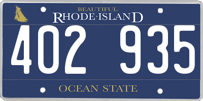 RI license plate 402935