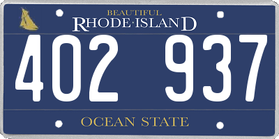 RI license plate 402937