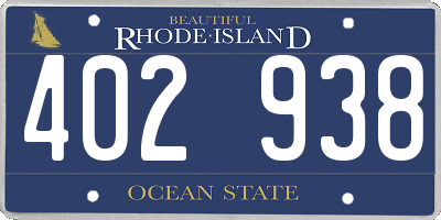 RI license plate 402938