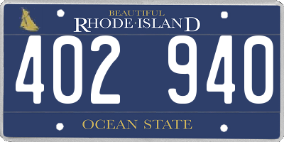 RI license plate 402940