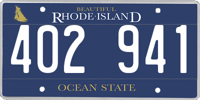 RI license plate 402941