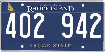 RI license plate 402942
