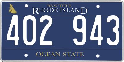 RI license plate 402943