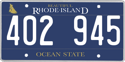 RI license plate 402945