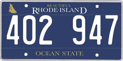 RI license plate 402947