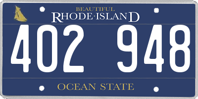 RI license plate 402948