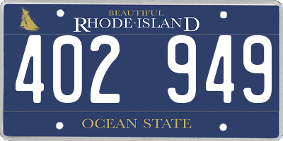 RI license plate 402949
