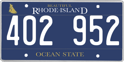 RI license plate 402952
