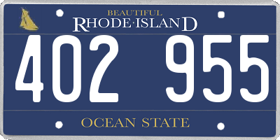 RI license plate 402955