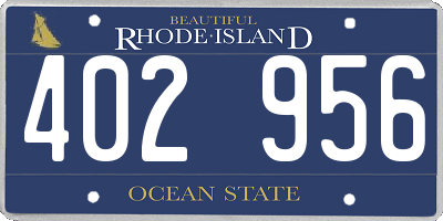 RI license plate 402956