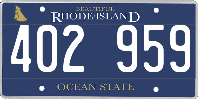 RI license plate 402959