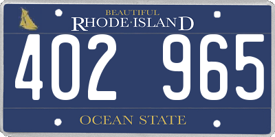 RI license plate 402965