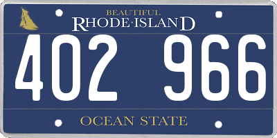 RI license plate 402966