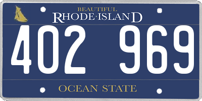 RI license plate 402969
