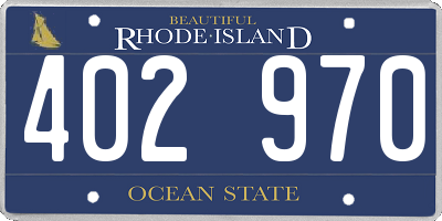 RI license plate 402970