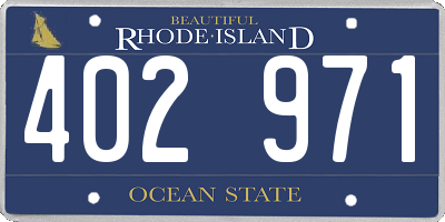 RI license plate 402971