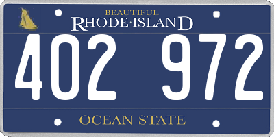 RI license plate 402972