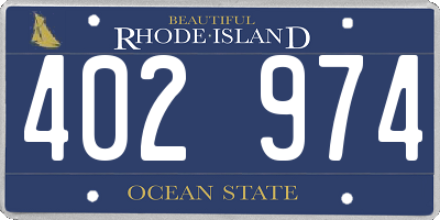 RI license plate 402974