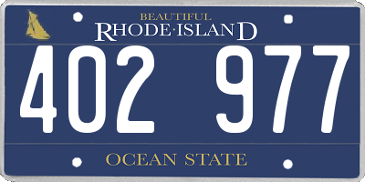 RI license plate 402977