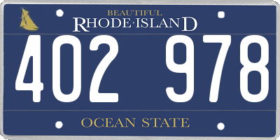 RI license plate 402978