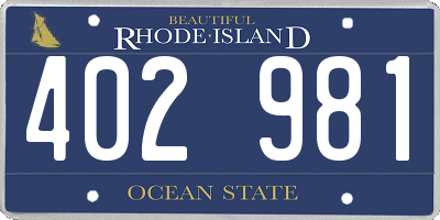 RI license plate 402981