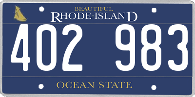 RI license plate 402983