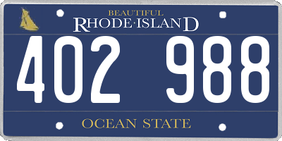 RI license plate 402988