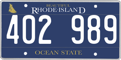 RI license plate 402989