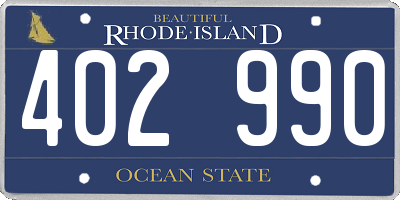 RI license plate 402990