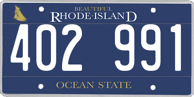 RI license plate 402991