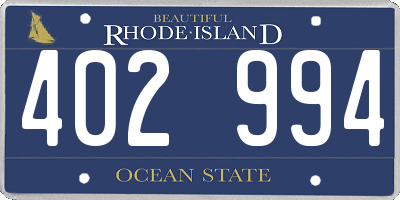 RI license plate 402994