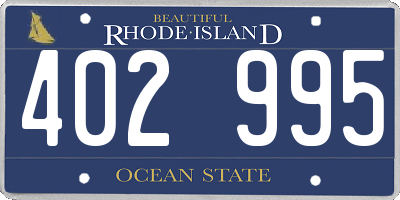 RI license plate 402995