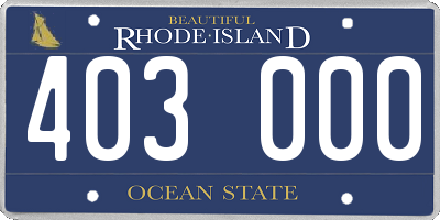 RI license plate 403000