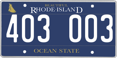 RI license plate 403003