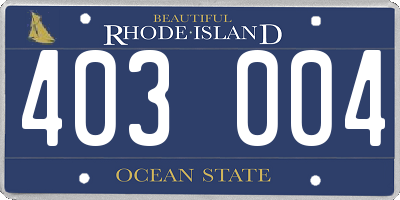 RI license plate 403004