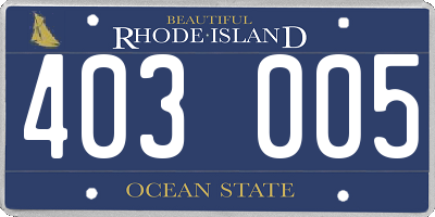 RI license plate 403005