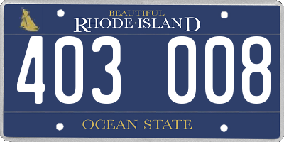 RI license plate 403008