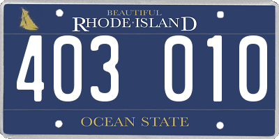 RI license plate 403010