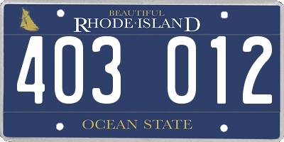RI license plate 403012