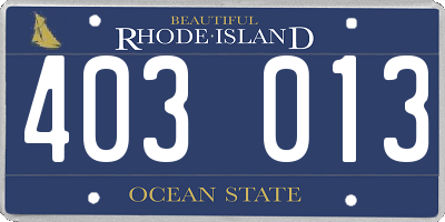 RI license plate 403013