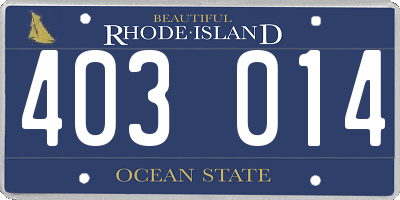 RI license plate 403014