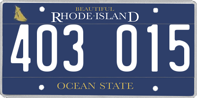RI license plate 403015