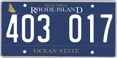 RI license plate 403017
